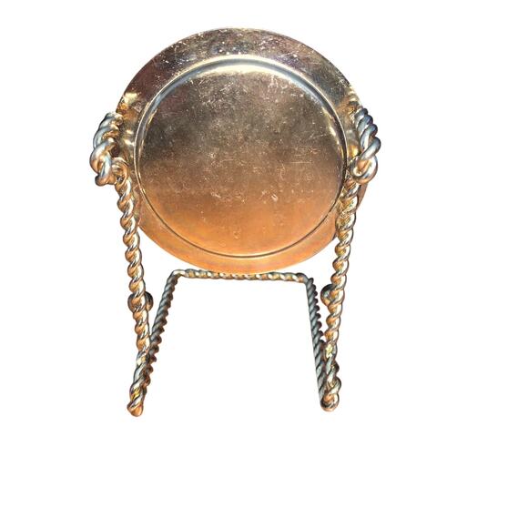 Tea Cup & and Saucer Stand Display Brass Etched Base Teacup - Picture 7 of 10